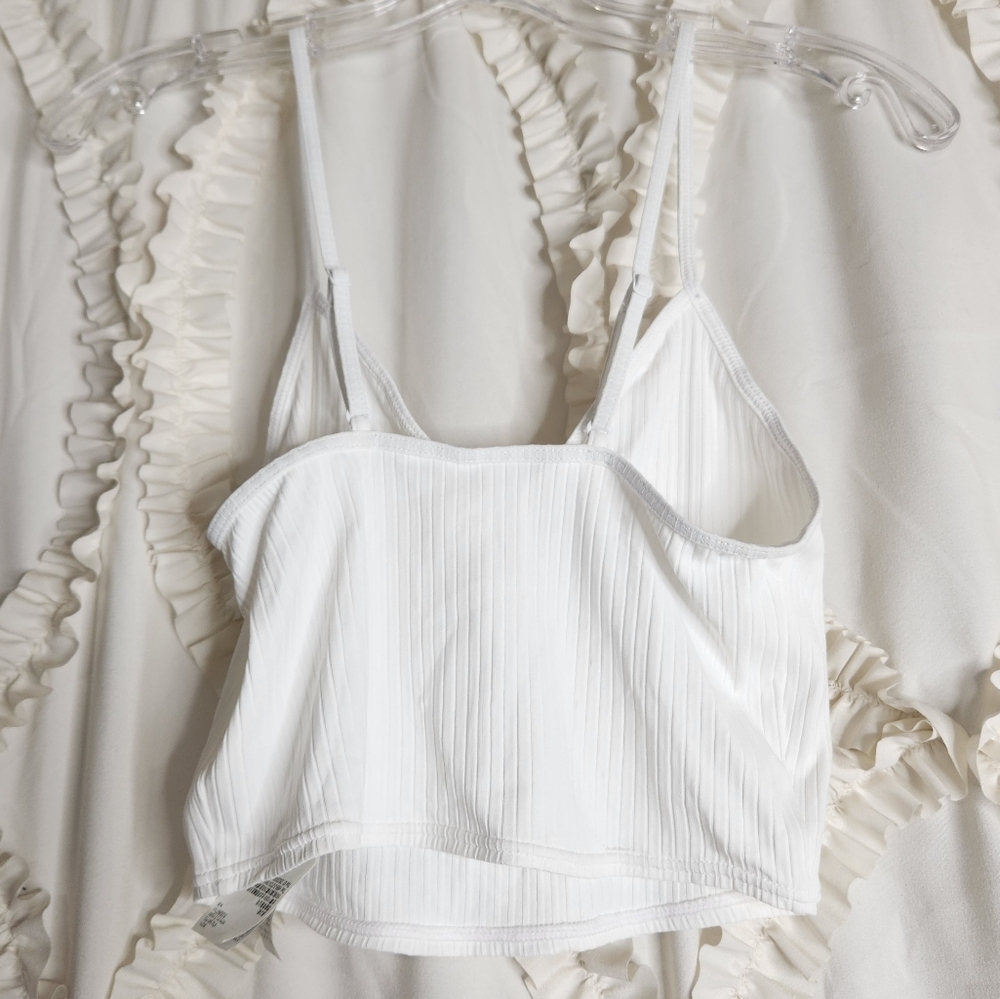 Roxy Brami White Crop Lightweight Summer Tank Top Sz Small - Picture 3 of 5